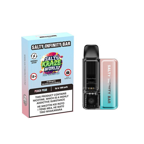 Salty Infinity Bar [Ice Edition] Peach Pear Disposable Vape | Shosha Vape NZ