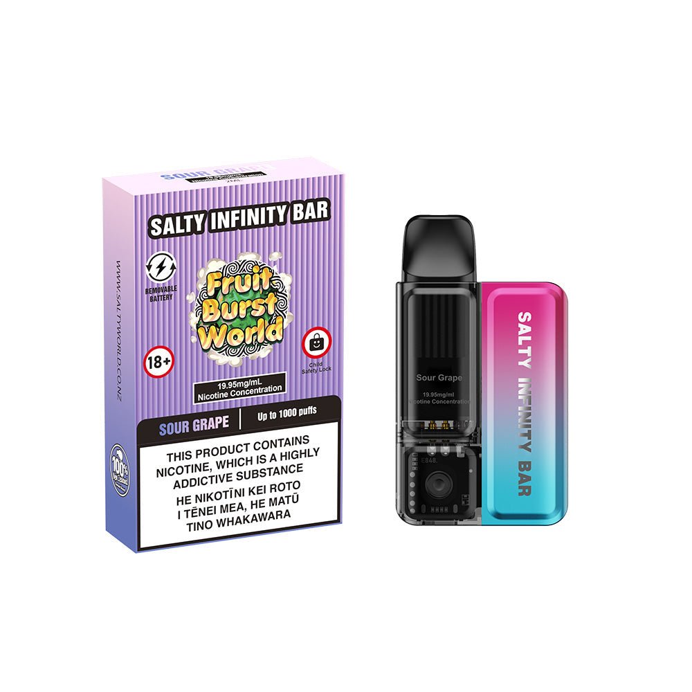 Salty Infinity Bar Sour Grape Disposable Vape | Shosha Vape NZ