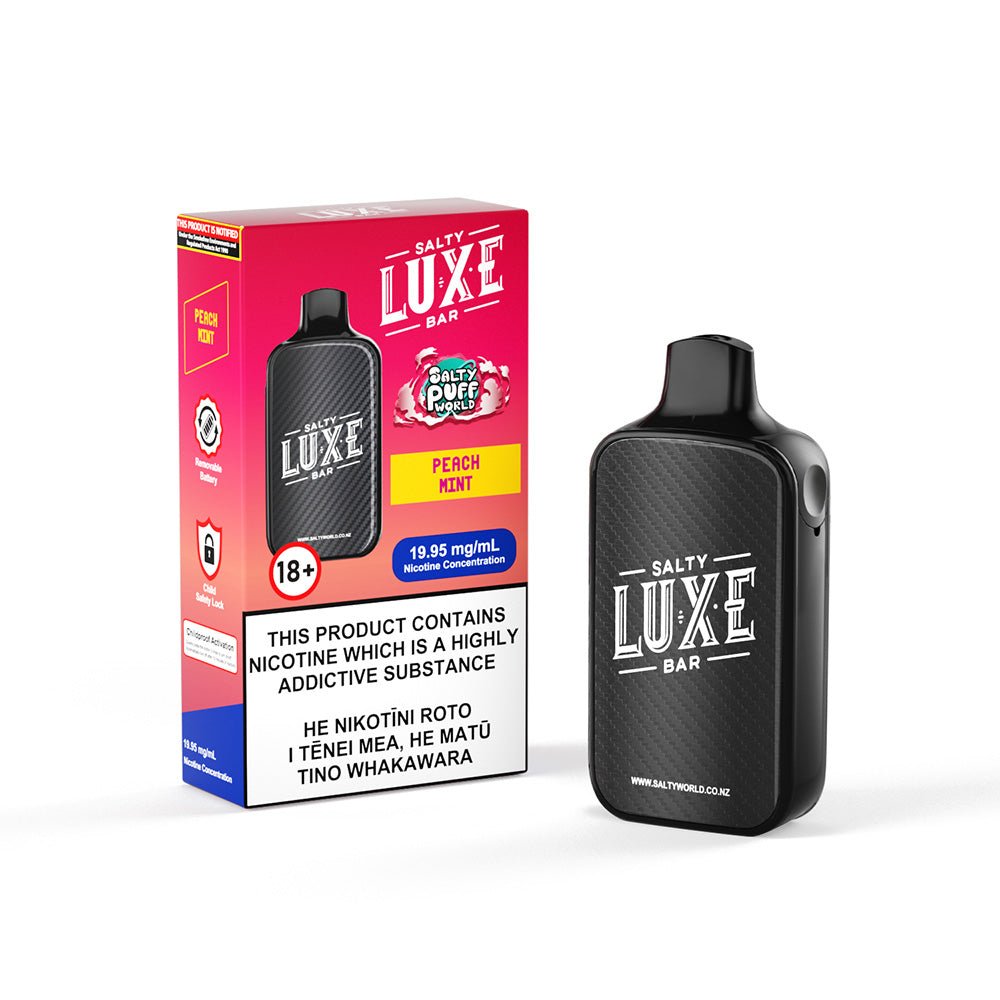 Salty Luxe Bar Peach Mint Disposable Vape | Shosha Vape NZ